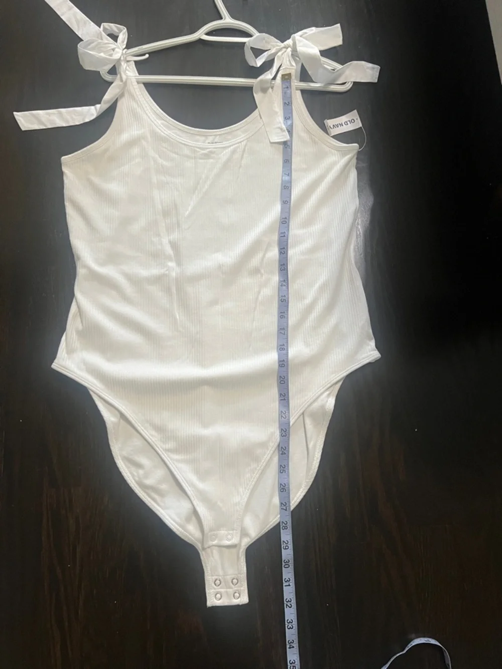 NWT Old Navy White Tie-Shoulder Ribbed Tank Body Suit XXL - Picture 12 of 15